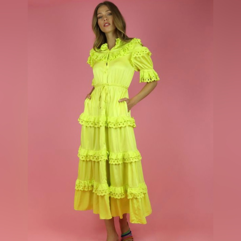 Celiab Sill Yellow maxi dress